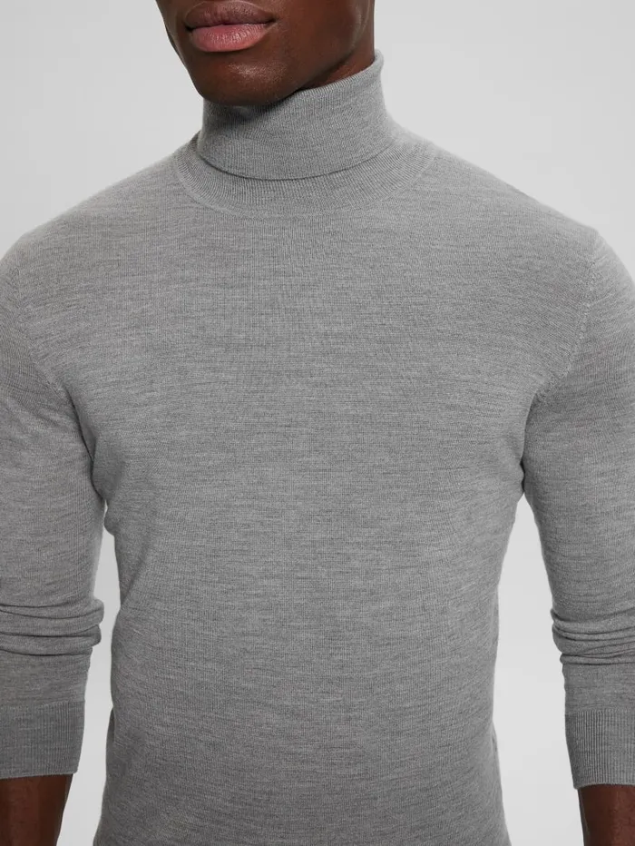 GUESS Essentials Shop Fred Wool Turtleneck Sweater Gray 8211 Men