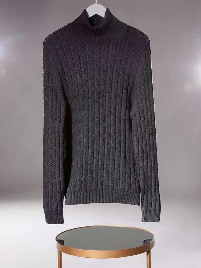GUESS Featured Styles Eco Ezra Turtleneck CableKnit Sweater White 8211 Men