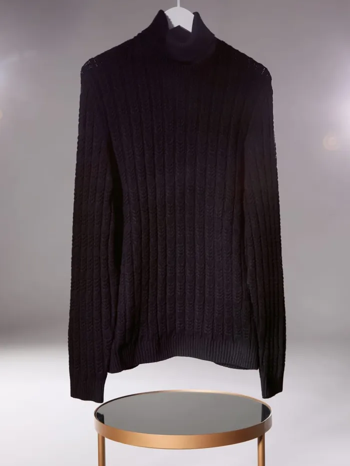 GUESS Featured Styles Eco Ezra Turtleneck CableKnit Sweater White 8211 Men