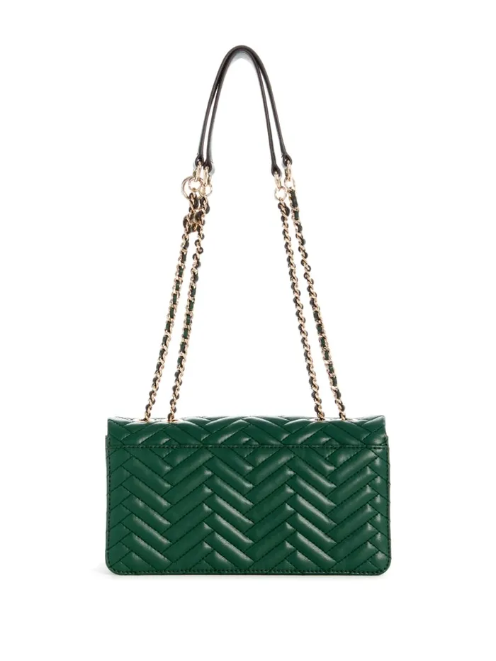GUESS Handbags Anning Woven Convertible Crossbody Green 8211 Women