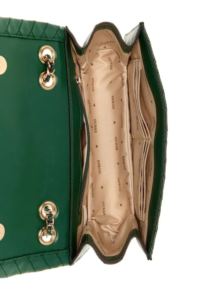 GUESS Handbags Anning Woven Convertible Crossbody Green 8211 Women