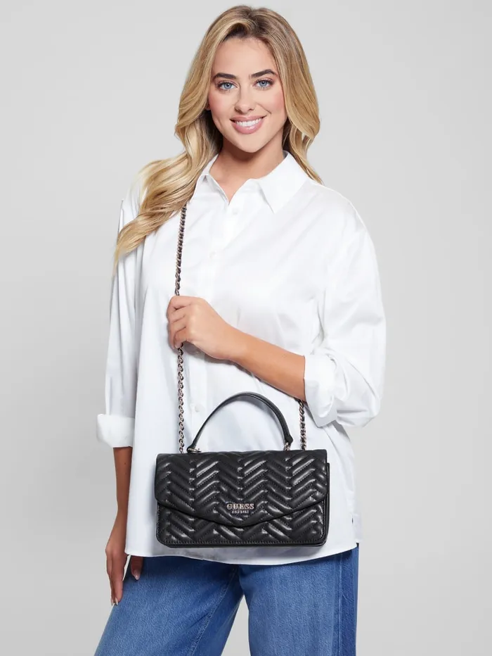 GUESS Handbags Anning Woven Convertible Crossbody Green 8211 Women