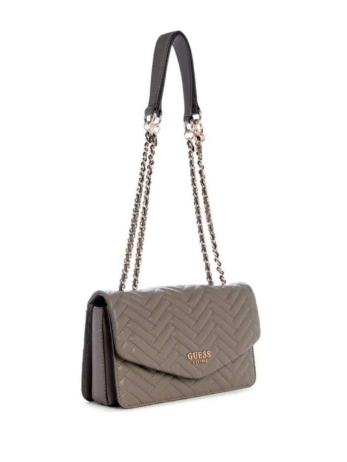GUESS Handbags Anning Woven Convertible Crossbody Green 8211 Women