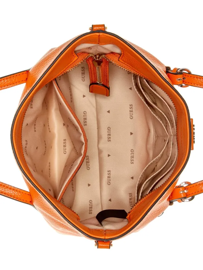 GUESS Handbags Levia Mini Satchel White 8211 Women