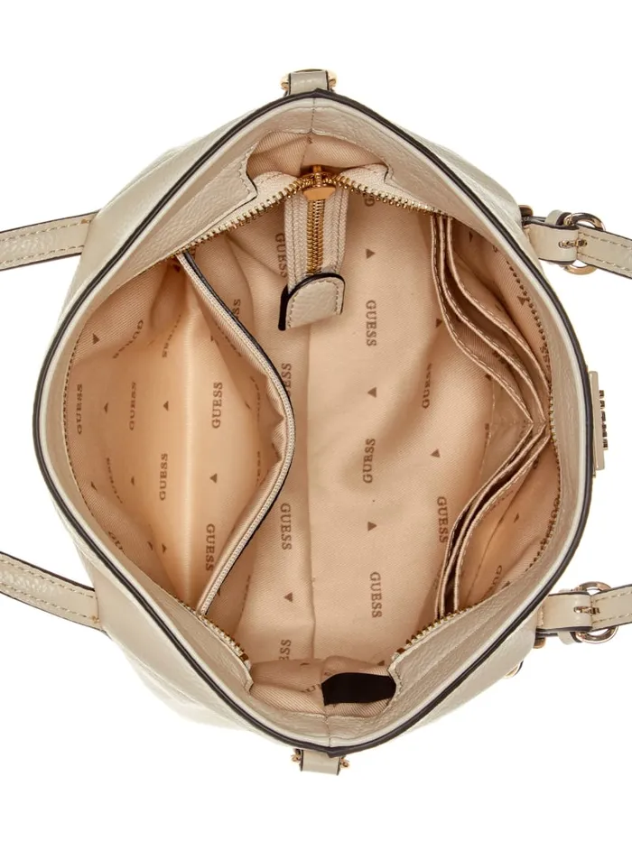GUESS Handbags Levia Mini Satchel White 8211 Women