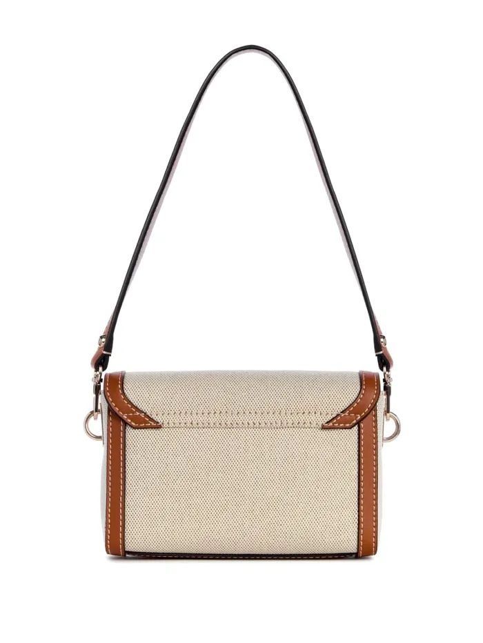 GUESS Handbags Sebina Canvas FoldOver Shoulder Bag Black 8211 Women