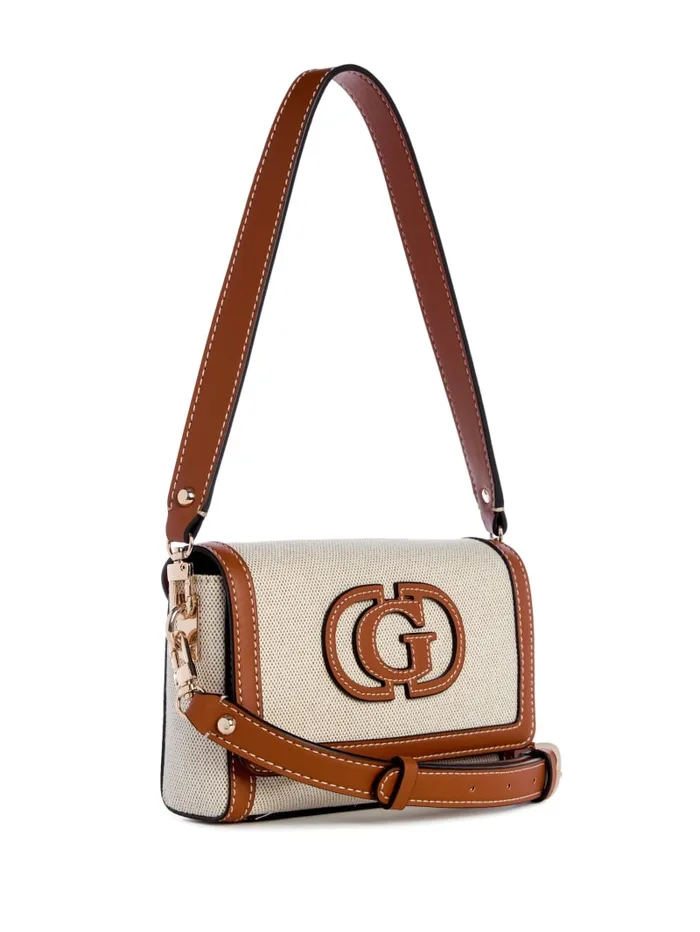 GUESS Handbags Sebina Canvas FoldOver Shoulder Bag Black 8211 Women