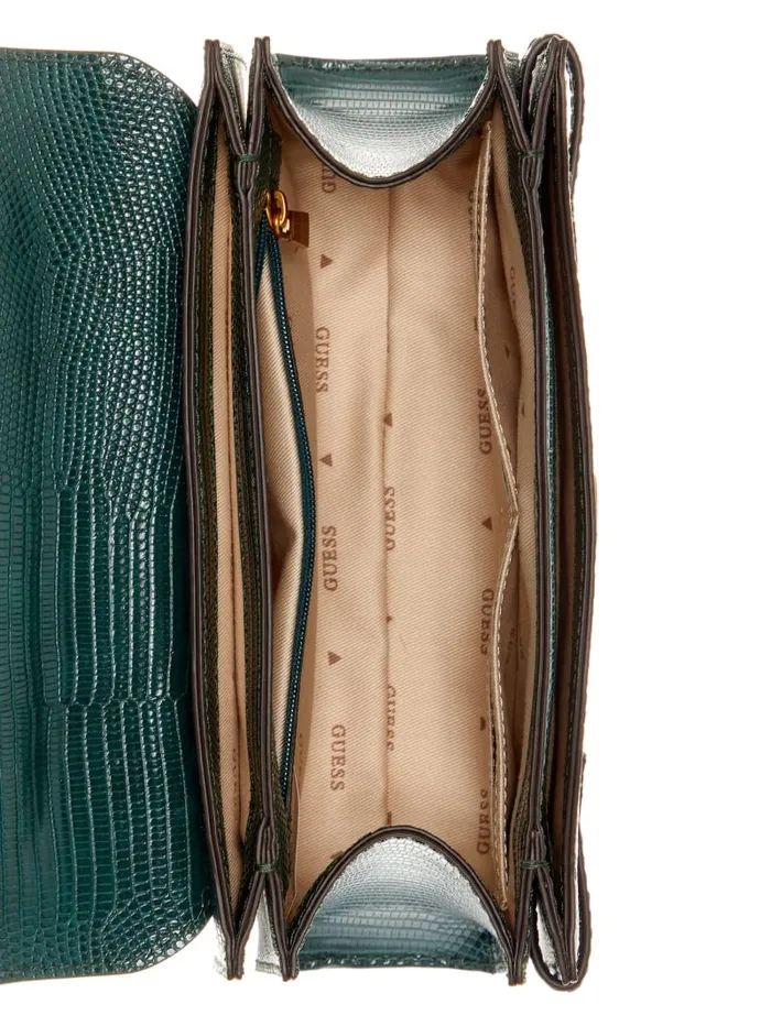GUESS Handbags Sibel TopHandle Flap Bag Green 8211 Women