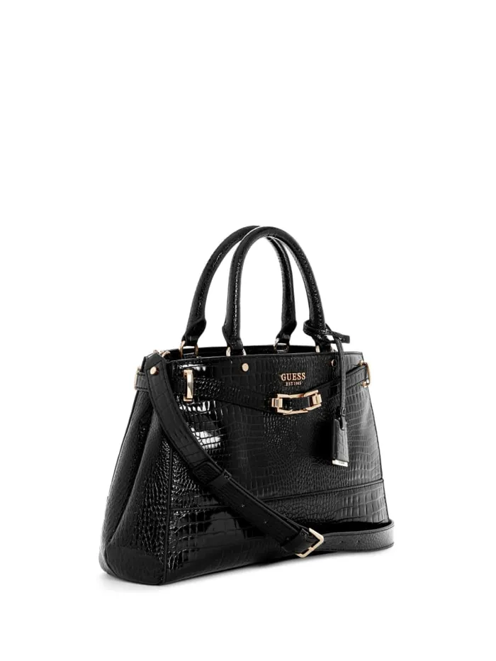 GUESS Handbags Silvye Luxury Satchel Black 8211 Women
