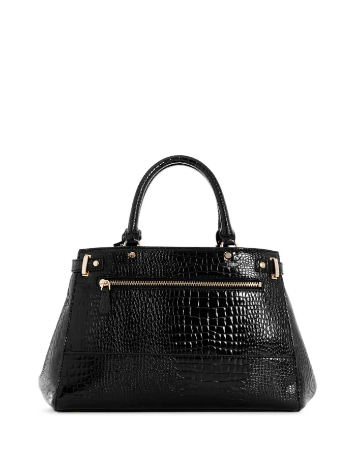 GUESS Handbags Silvye Luxury Satchel Black 8211 Women