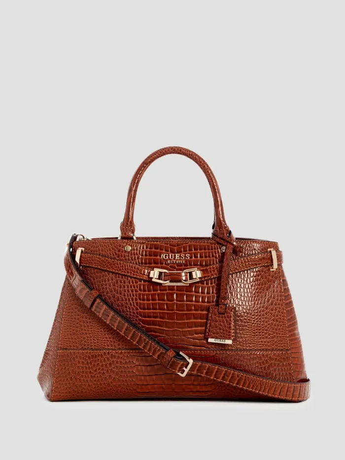 GUESS Handbags Silvye Luxury Satchel Black 8211 Women