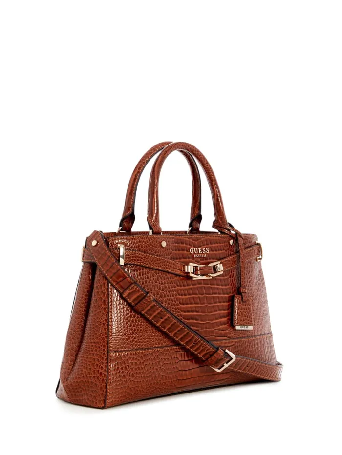 GUESS Handbags Silvye Luxury Satchel Black 8211 Women