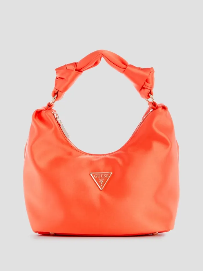 GUESS Handbags Velina Satin Hobo Bag Orange 8211 Women