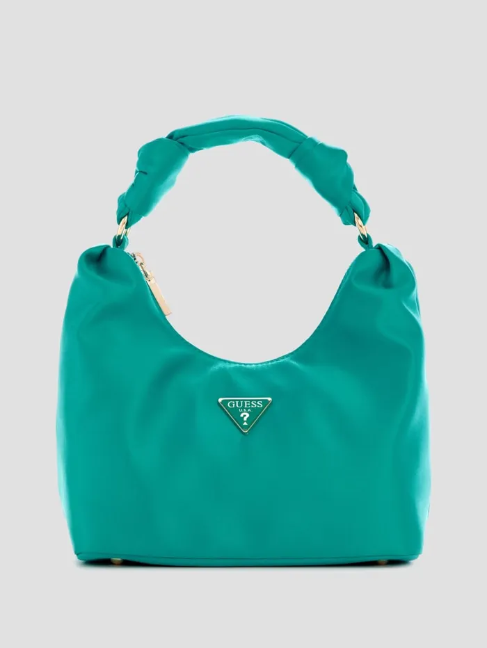 GUESS Handbags Velina Satin Hobo Bag Orange 8211 Women
