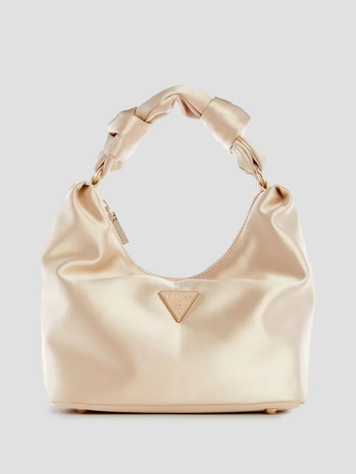 GUESS Handbags Velina Satin Hobo Bag Orange 8211 Women