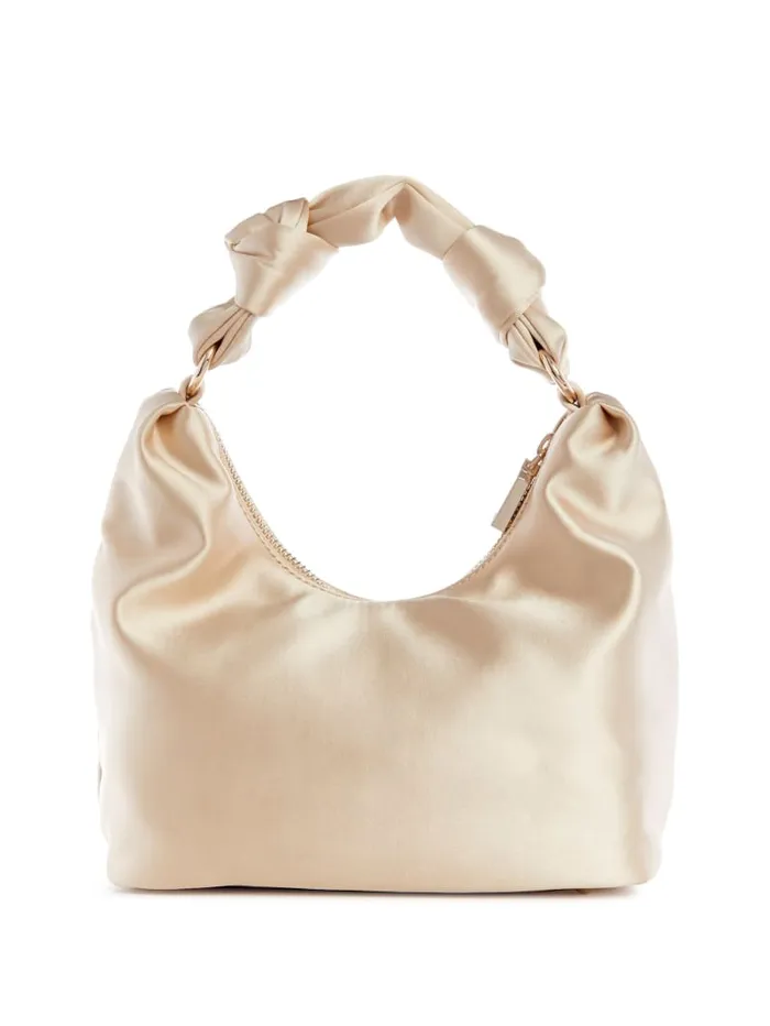 GUESS Handbags Velina Satin Hobo Bag Orange 8211 Women