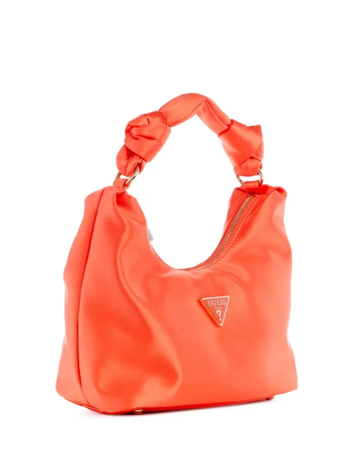 GUESS Handbags Velina Satin Hobo Bag Orange 8211 Women