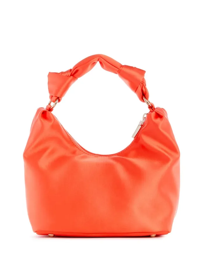 GUESS Handbags Velina Satin Hobo Bag Orange 8211 Women