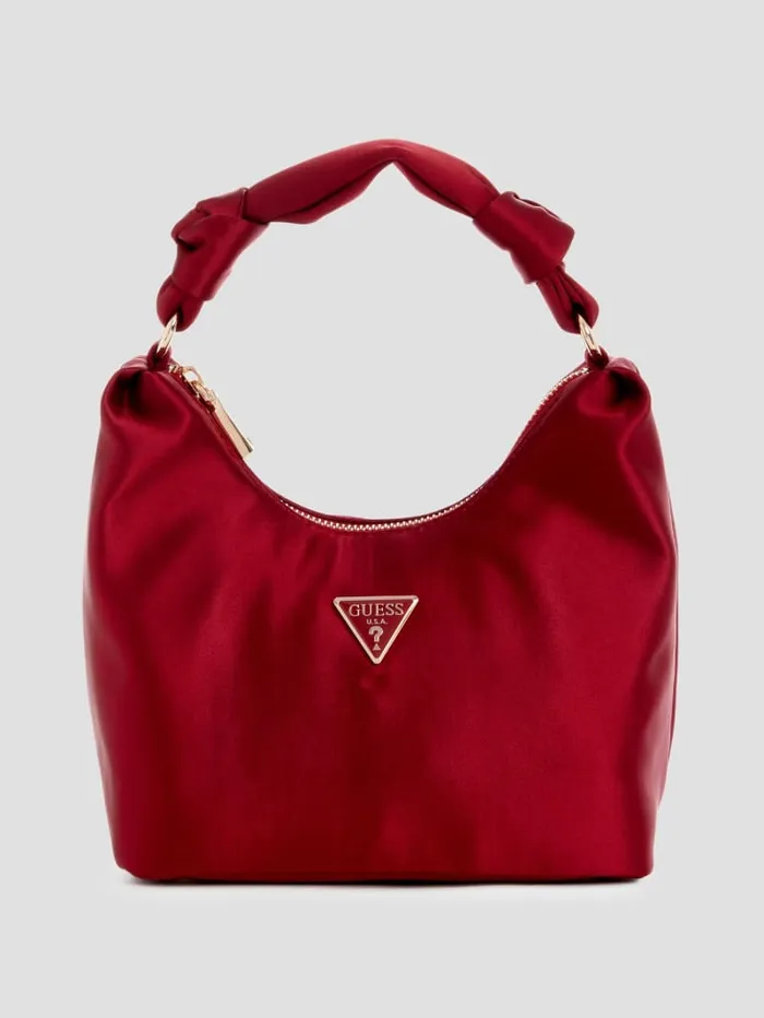 GUESS Handbags Velina Satin Hobo Bag Orange 8211 Women