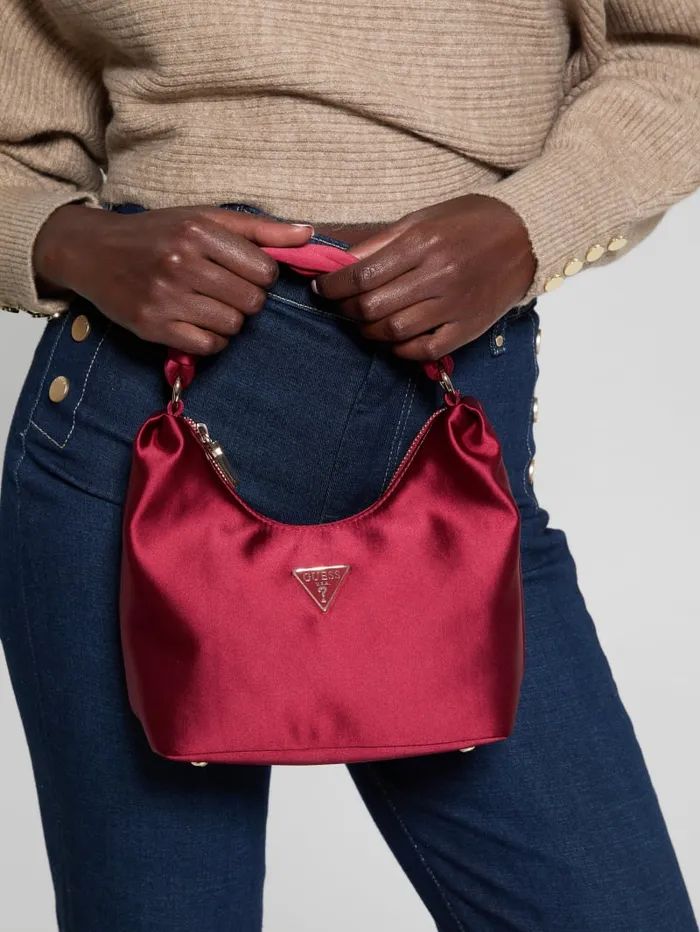 GUESS Handbags Velina Satin Hobo Bag Orange 8211 Women