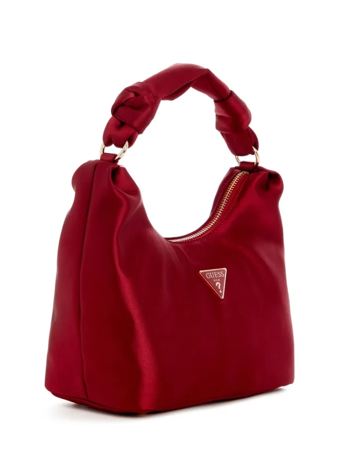 GUESS Handbags Velina Satin Hobo Bag Orange 8211 Women