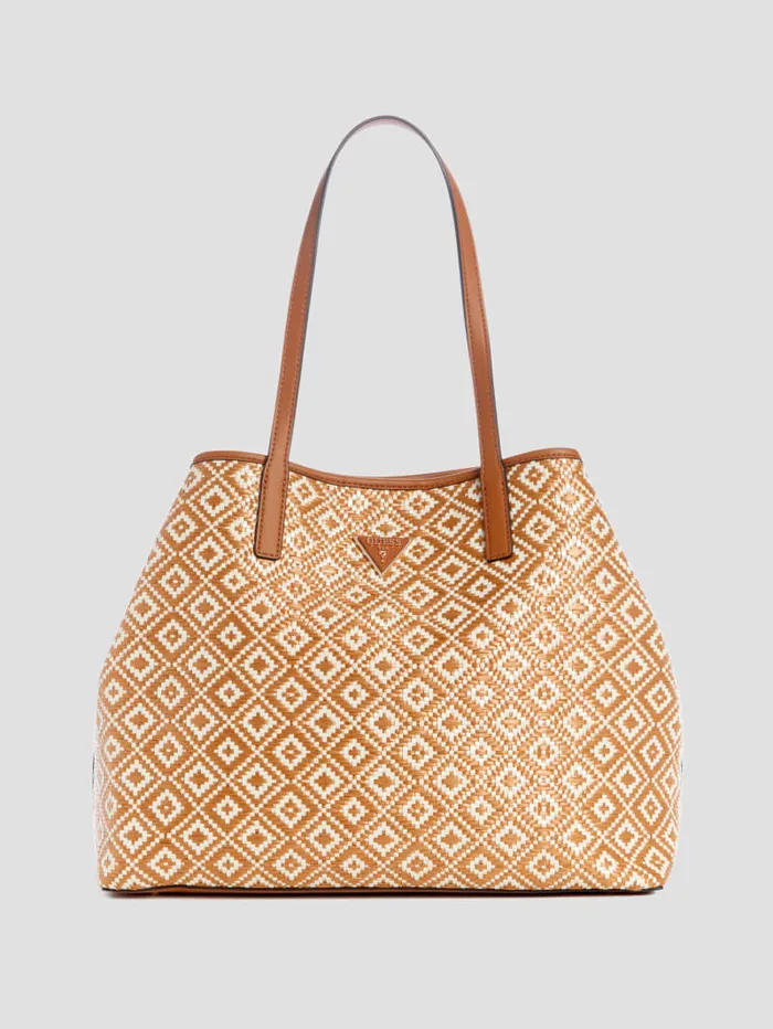 GUESS Handbags Vikky Straw Tote Set Brown 8211 Women