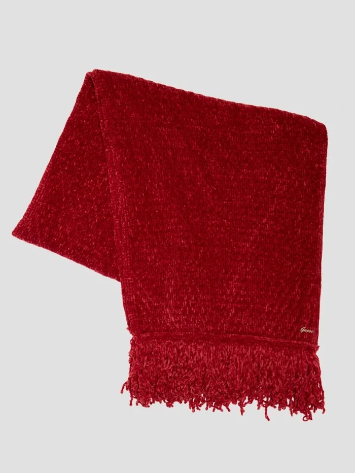 GUESS Hats and Scarves Eco Talia Chenille Scarf Red 8211 Women