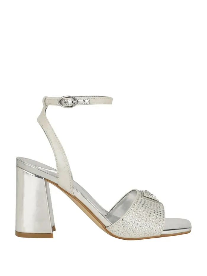GUESS Heels Gelya Triangle Blocked Heels Silver 8211 Unisex