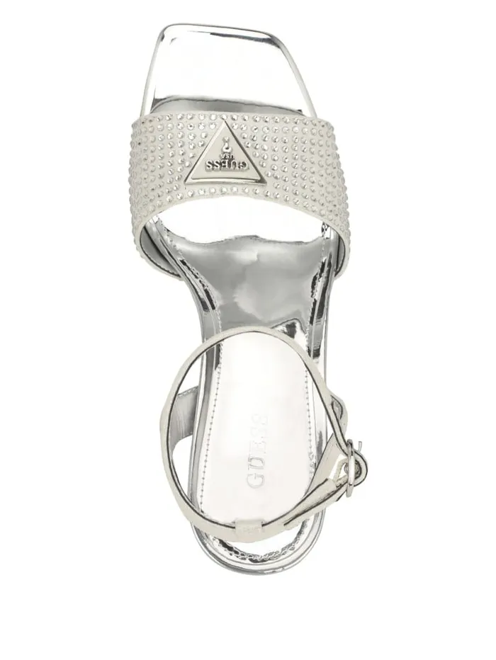GUESS Heels Gelya Triangle Blocked Heels Silver 8211 Unisex