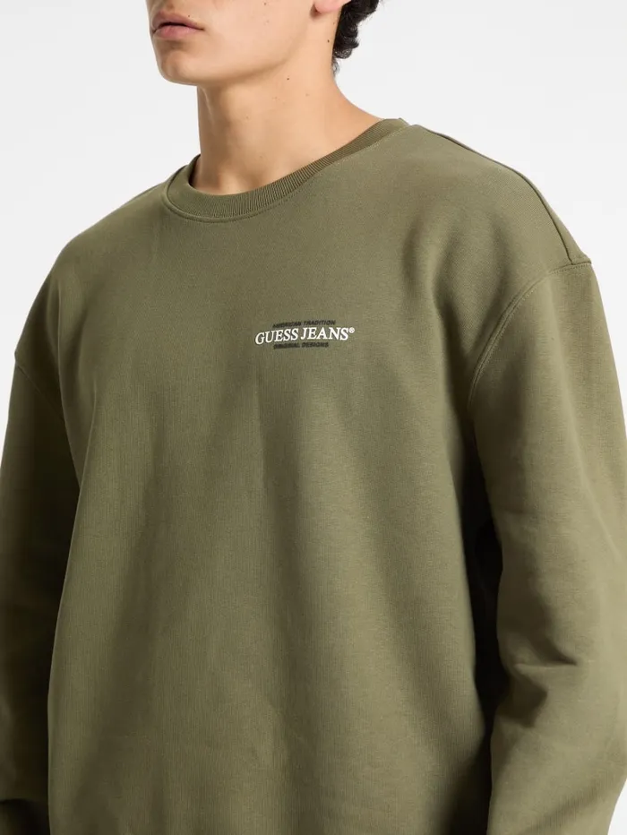 GUESS Hoodies and Sweaters American Tradition Crewneck Sweatshirt Green 8211 Men