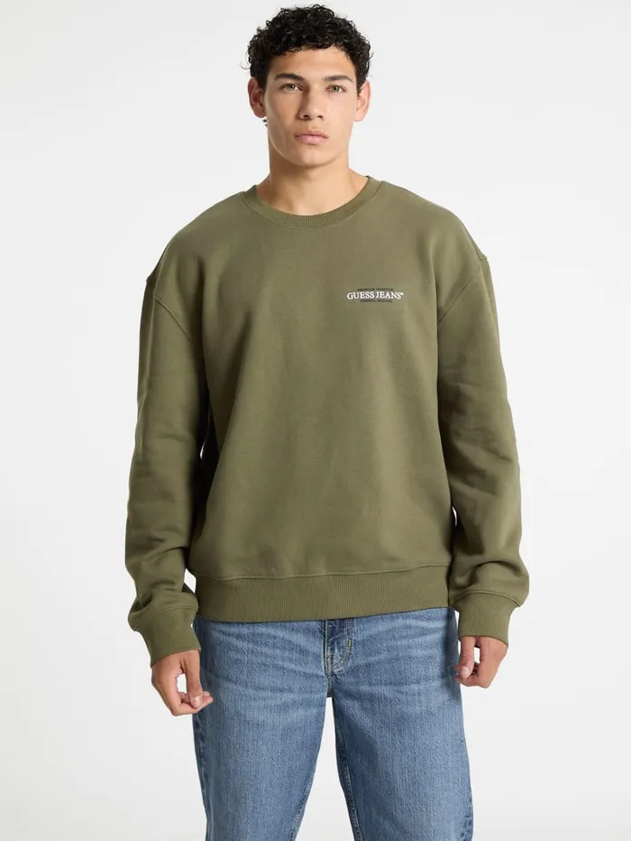 GUESS Hoodies and Sweaters American Tradition Crewneck Sweatshirt Green 8211 Men