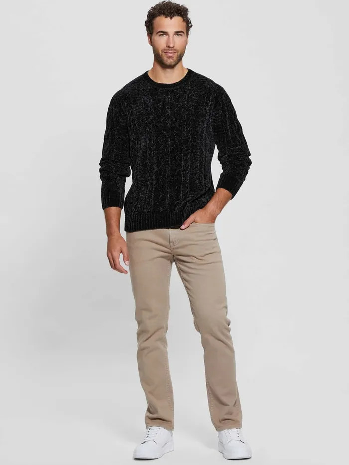 GUESS Hoodies and Sweaters Eco Egidio CableKnit Chenille Sweater Beige 8211 Men
