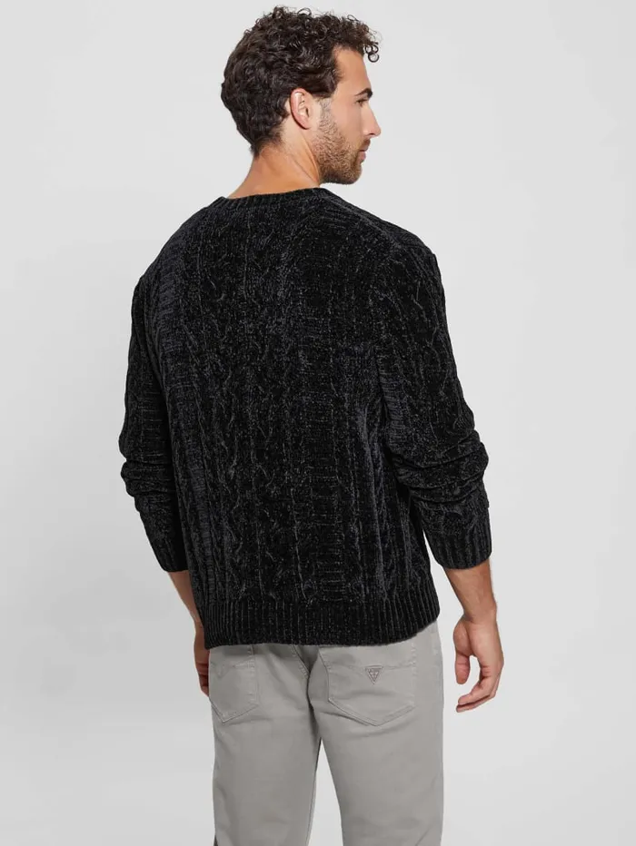 GUESS Hoodies and Sweaters Eco Egidio CableKnit Chenille Sweater Beige 8211 Men