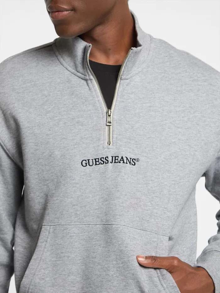 GUESS Hoodies and Sweaters Eco HalfZip Logo Sweater Green 8211 Men