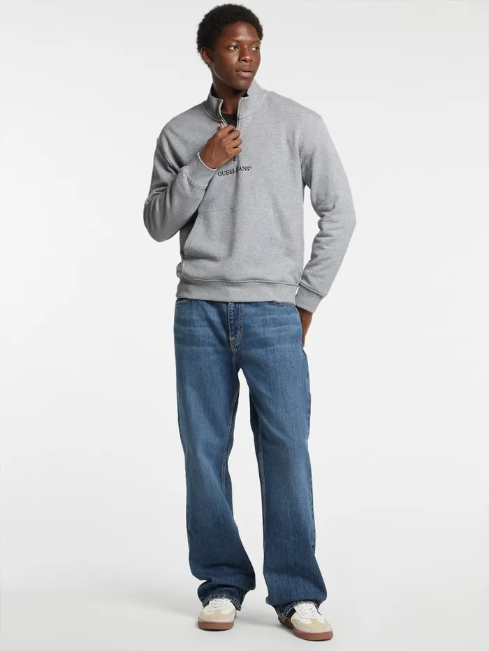 GUESS Hoodies and Sweaters Eco HalfZip Logo Sweater Green 8211 Men