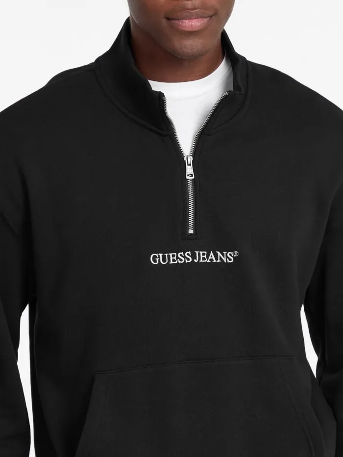 GUESS Hoodies and Sweaters Eco HalfZip Logo Sweater Green 8211 Men