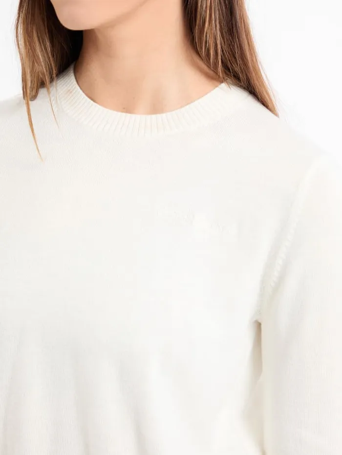GUESS Hoodies and Sweaters Silk And WoolBlend Crew Logo Sweater Beige 8211 Women