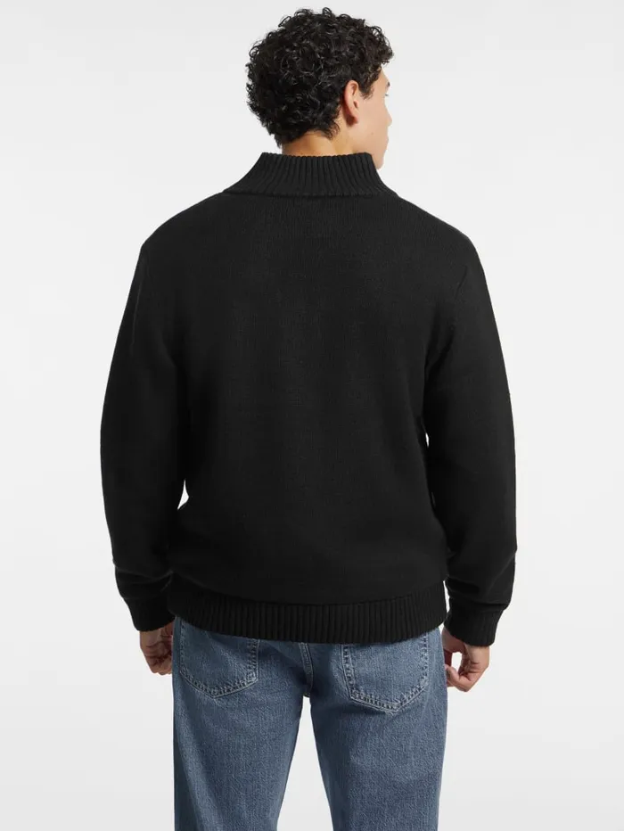 GUESS Hoodies and Sweaters WoolBlend Logo ZipUp Sweater Black 8211 Men