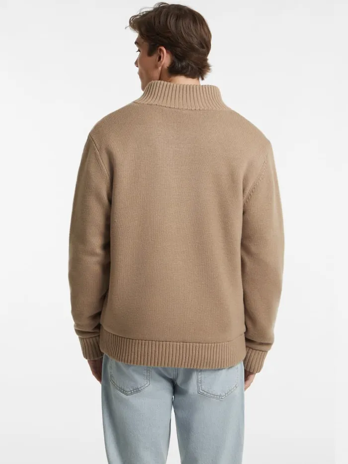 GUESS Hoodies and Sweaters WoolBlend Logo ZipUp Sweater Black 8211 Men