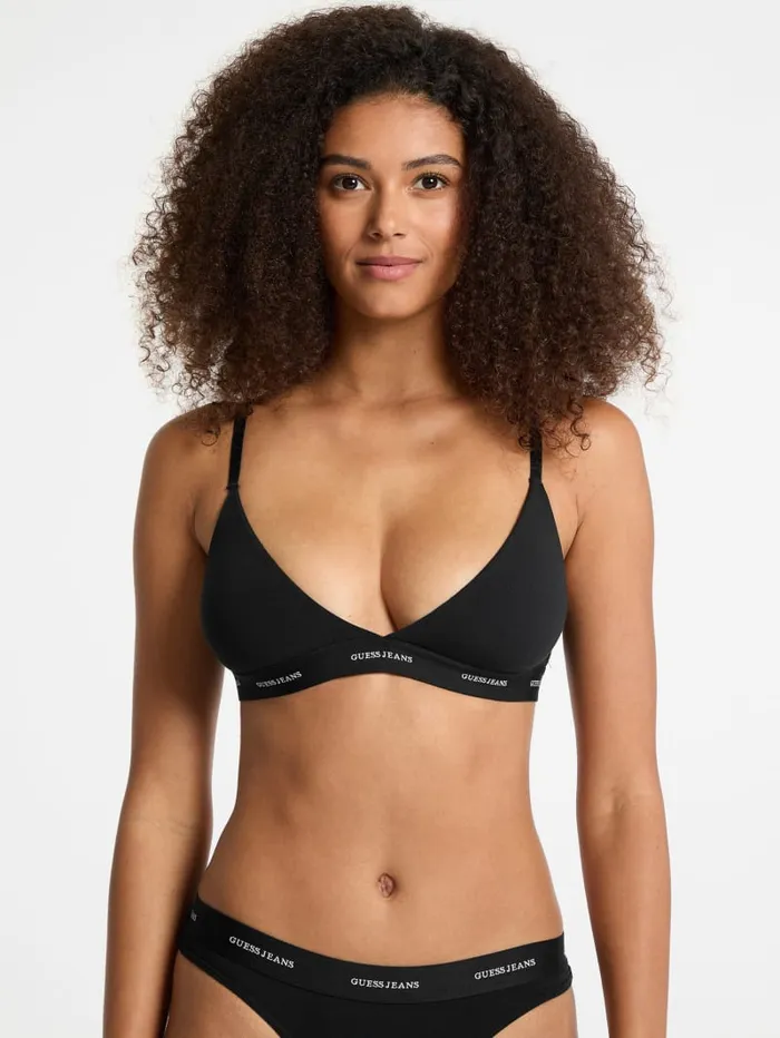 GUESS Intimates Eco Jeans Triangle Bralette Black 8211 Women