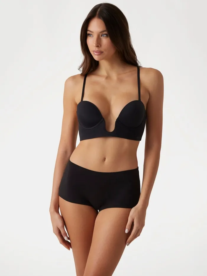 GUESS Intimates Eveline Deep Plunge Bra Black 8211 Women