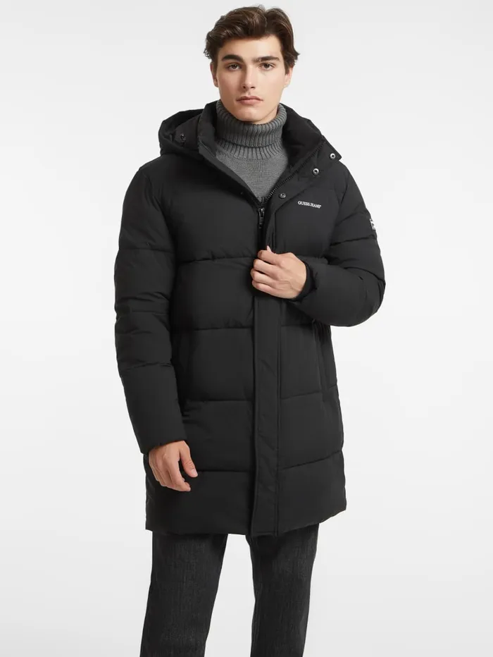 GUESS Jackets and Coats MidLength Puffer Jacket Beige 8211 Men