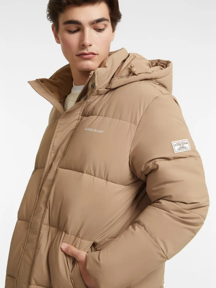 GUESS Jackets and Coats MidLength Puffer Jacket Beige 8211 Men