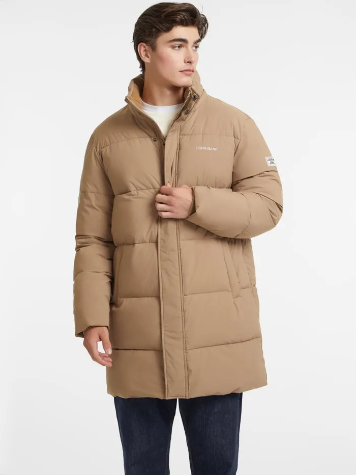 GUESS Jackets and Coats MidLength Puffer Jacket Beige 8211 Men