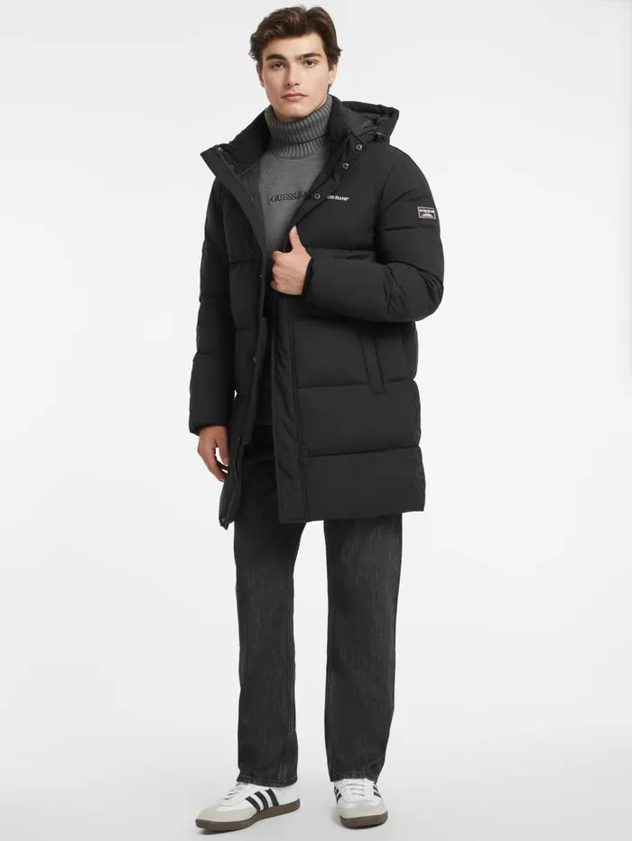 GUESS Jackets and Coats MidLength Puffer Jacket Beige 8211 Men