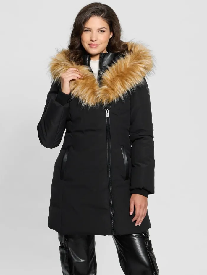 GUESS Jackets and Coats MidLength Puffer Jacket Black 8211 Women