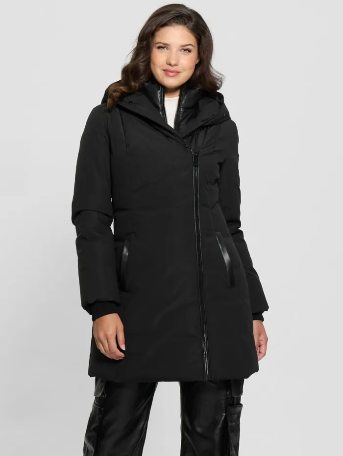 GUESS Jackets and Coats MidLength Puffer Jacket Black 8211 Women