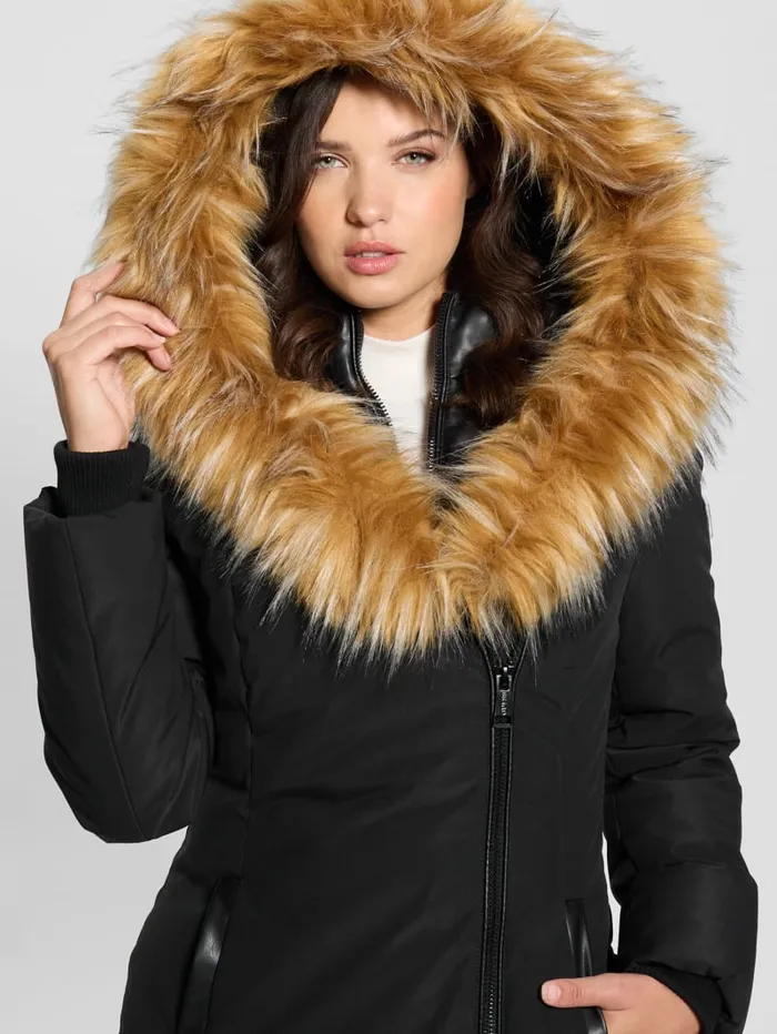 GUESS Jackets and Coats MidLength Puffer Jacket Black 8211 Women