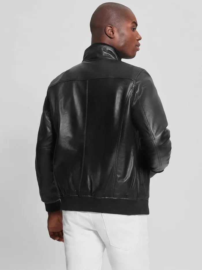GUESS Jackets and Coats Soft Leather Jacket Brown 8211 Men