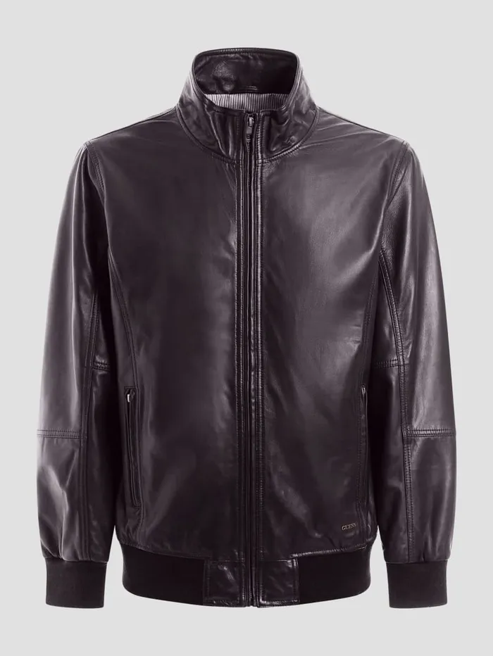 GUESS Jackets and Coats Soft Leather Jacket Brown 8211 Men